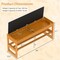 Rubber wood 2-Tier Shoe Rack Bench with Hidden Flip-Open Storage